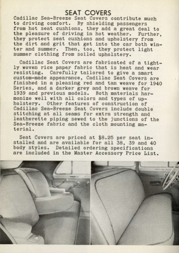 1940 Cadillac LaSalle Accessories Brochure Page 36